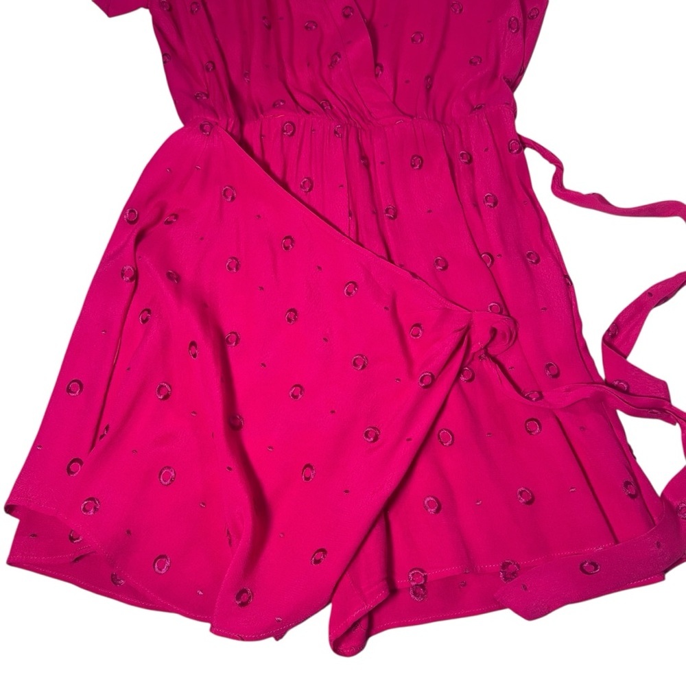 Anthropologie Greenbrier Embroidered Summer Romper Magenta Hot Pink Small *Flaw* - Picture 13 of 13
